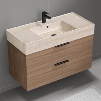 Bathroom Vanity Floating Bathroom Vanity, Modern, Walnut, 40
